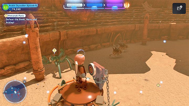 Drugą techniką jest wspinanie się na słupy wykorzystując do tego celu wystające metalowe elementy - LEGO Skywalker Saga: Panika na Petranaki (Petranaki Panic) - solucja, opis przejścia - LEGO Skywalker Saga - poradnik do gry