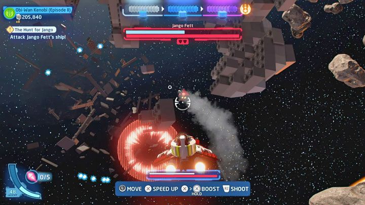 Jango będzie także pozostawiał po sobie pułapki w postaci ładunków sejsmicznych (Seismic Charge) - LEGO Skywalker Saga: Jango Fett - boss, jak pokonać? - LEGO Skywalker Saga - poradnik do gry