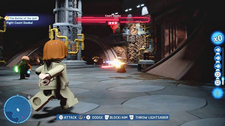 Ogólna taktyka walki z Hrabią Dooku jest podobna do Dartha Maula i innych wrogów wykorzystujących miecze świetlne - LEGO Skywalker Saga: Hrabia Dooku (Count Dooku), epizod 2 - boss, jak pokonać? - LEGO Skywalker Saga - poradnik do gry