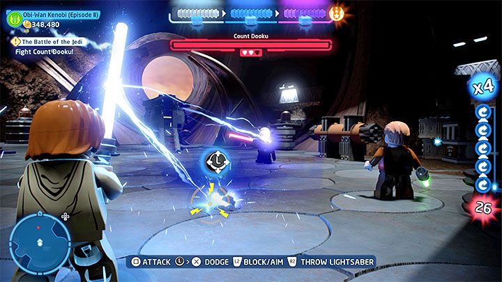 Inną unikalną umiejętnością Dooku jest atak błyskawicami - LEGO Skywalker Saga: Hrabia Dooku (Count Dooku), epizod 2 - boss, jak pokonać? - LEGO Skywalker Saga - poradnik do gry
