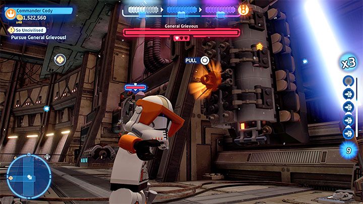 Po pokonaniu Grievousa po raz drugi zacznijcie od rozprawienia się z grupą (słabych) droidów - LEGO Skywalker Saga: Generał Grievous (General Grievous) - boss, jak pokonać? - LEGO Skywalker Saga - poradnik do gry