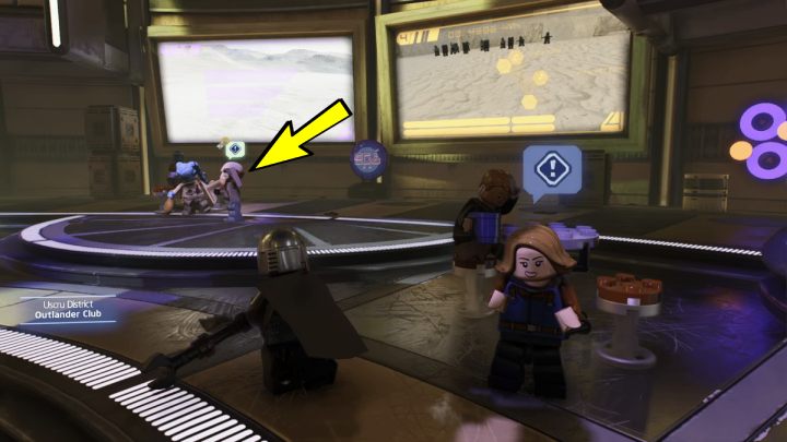 Sterując postacią łowcy głów udajcie się do klubu Outlander na najniższym poziomie dzielnicy - LEGO Skywalker Saga: Kuchnia rabunkowa (Crime Dining) - solucja, opis przejścia - LEGO Skywalker Saga - poradnik do gry