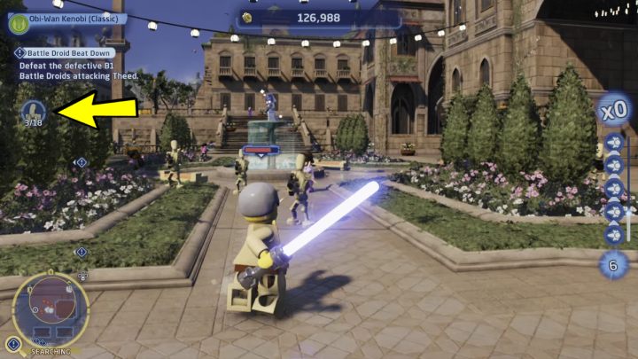 Opuśćcie pałac i udajcie się za wyznacznikami w miejsca atakowane przez droidy - LEGO Skywalker Saga: Panaka w panice (Battle Droid Beat Down) - solucja, opis przejścia - LEGO Skywalker Saga - poradnik do gry