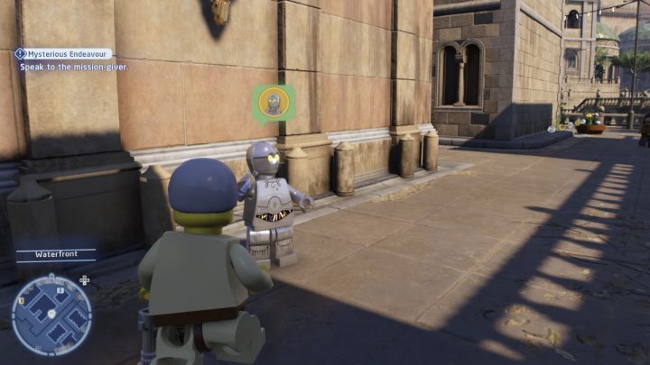 Aby rozpocząć misję należy porozmawiać z droidem protokolarnym niedaleko rzeki w Theed - LEGO Skywalker Saga: Tajemnice TC (Mysterious Endeavour) - solucja, opis przejścia - LEGO Skywalker Saga - poradnik do gry