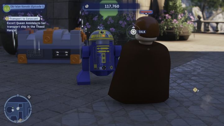 Sterując postacią Obi-Wan Kenobi (który rozumie mowę droidów astromechanicznych), porozmawiajcie z niebieskim droidem R2-B1 w północno zachodnim skraju mapy - LEGO Skywalker Saga: Gdzie się włócznisz (Spear We Go Again) - solucja, opis przejścia - LEGO Skywalker Saga - poradnik do gry