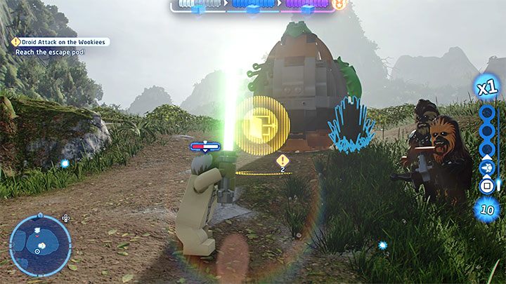 Niezależnie od wybranej ścieżki Waszym celem jest kapsuła ratunkowa z powyższego obrazka - LEGO Skywalker Saga: Atak droidów na wookieech (Droid Attack on the Wookiees) - solucja, opis przejścia - LEGO Skywalker Saga - poradnik do gry