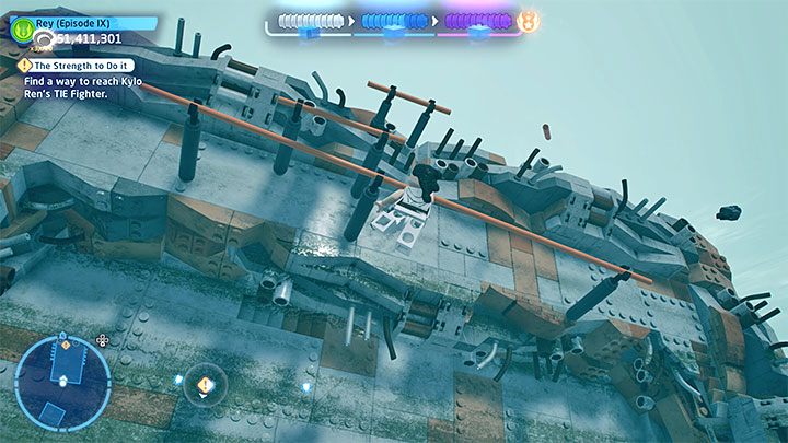 Wdrapcie się na duży okrągły obiekt - LEGO Skywalker Saga: Być na tyle silnym (The Strength To Do It) - solucja, opis przejścia - LEGO Skywalker Saga - poradnik do gry
