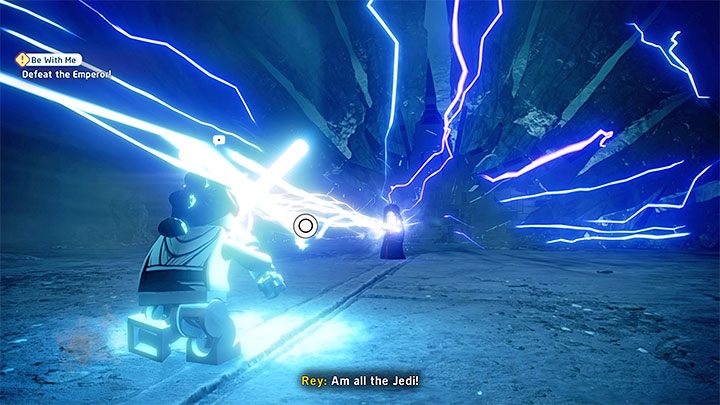Po jednej ze scenek zdobędziecie drugi miecz świetlny i w dalszym ciągu trzeba mashować pojawiające się przyciski, by zmniejszać dystans dzielący Was od bossa - LEGO Skywalker Saga: Bądźcie ze mną (Be With Me) - solucja, opis przejścia - LEGO Skywalker Saga - poradnik do gry