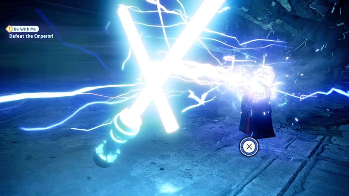 Kilka ostatnich QTE pozwoli Wam pokonać Imperatora i zakończyć to starcie (oraz cały epizod 9) - LEGO Skywalker Saga: Bądźcie ze mną (Be With Me) - solucja, opis przejścia - LEGO Skywalker Saga - poradnik do gry