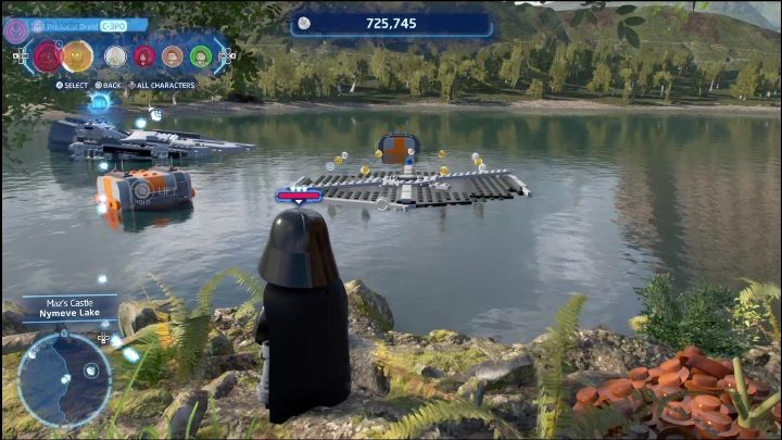 Ten klocek leży na rozbitym statku, pośrodku jeziora - LEGO Star Wars The Skywalker Saga: Zamek Maz - lista wszystkich łamigłówek - LEGO Skywalker Saga - poradnik do gry