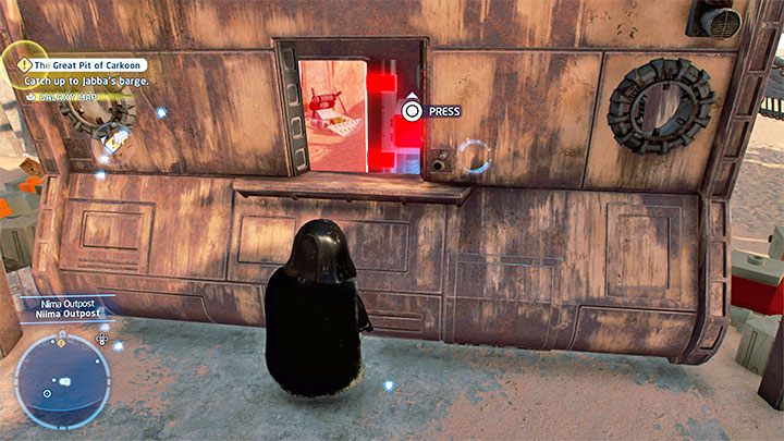 Musicie zainteresować się chatką Plutta, do której dostępu broni czerwone pole siłowe - LEGO Skywalker Saga: Osada Niima (Niima Outpost) - lista wszystkich łamigłówek - LEGO Skywalker Saga - poradnik do gry