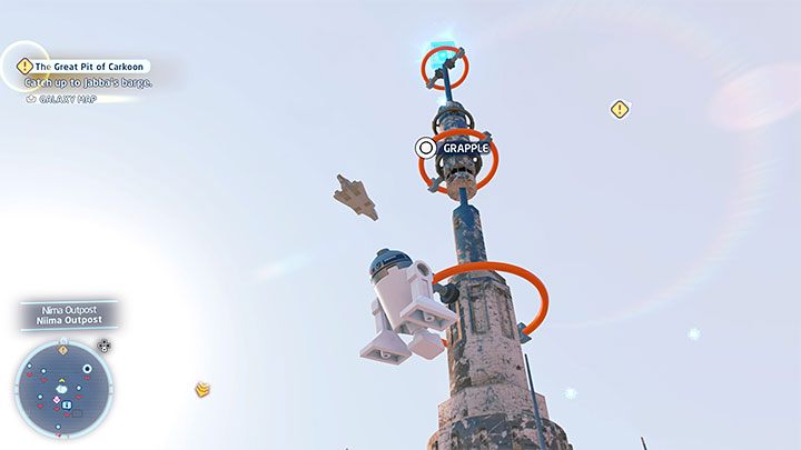 Waszym zadaniem jest dotarcie na szczyt wieży z powyższego obrazka - LEGO Skywalker Saga: Osada Niima (Niima Outpost) - lista wszystkich łamigłówek - LEGO Skywalker Saga - poradnik do gry