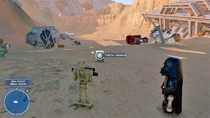 Po zaliczeniu pobocznej misji i rozegraniu końcowych walk znajdziecie się w północnej części mapy i to właśnie tu pojawi się ikona klocka kyber - LEGO Skywalker Saga: Osada Niima (Niima Outpost) - lista wszystkich łamigłówek - LEGO Skywalker Saga - poradnik do gry
