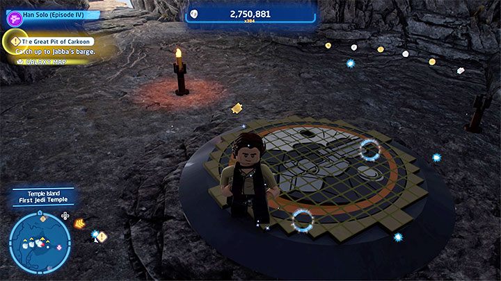 Rodzaj znajdźki: Łamigłówka - Klocek Kyber - LEGO Skywalker Saga: Wyspa ze świątynią (Temple Island) - lista wszystkich łamigłówek - LEGO Skywalker Saga - poradnik do gry