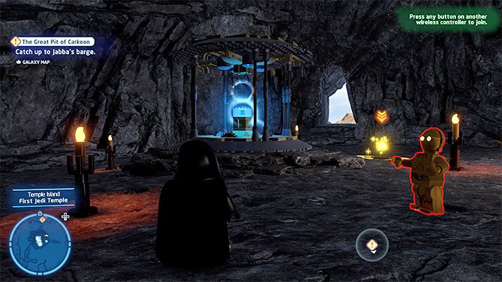 Dostarczenie wszystkich 3 pochodni i umieszczenie ich na stojakach nagrodzone zostanie podniesieniem centralnej konstrukcji, która odsłoni sekret - LEGO Skywalker Saga: Wyspa ze świątynią (Temple Island) - lista wszystkich łamigłówek - LEGO Skywalker Saga - poradnik do gry