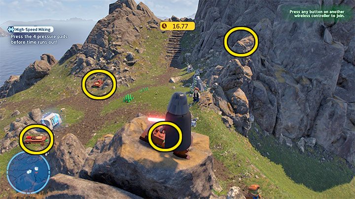 Znajdziecie zamknięty pojemnik, który może zostać otwarty dzięki dotknięciu 4 przycisków - LEGO Skywalker Saga: Wyspa ze świątynią (Temple Island) - lista wszystkich łamigłówek - LEGO Skywalker Saga - poradnik do gry