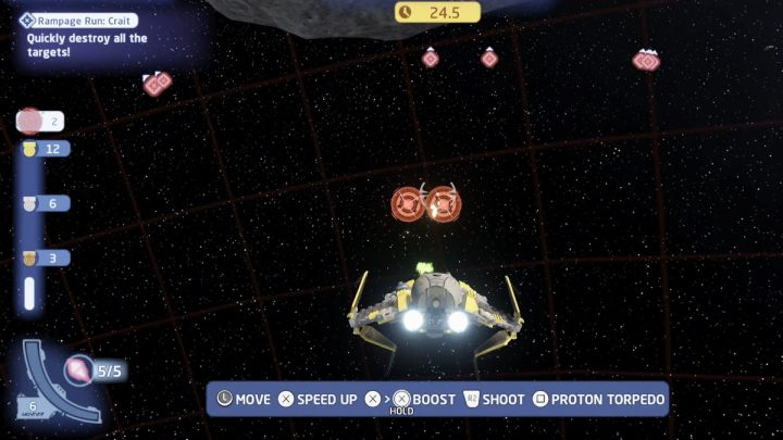 Próba polega na zestrzeleniu jak największej ilości celów w ciągu 30 sekund - LEGO Skywalker Saga: Crait - próby, solucja, opis przejścia - LEGO Skywalker Saga - poradnik do gry