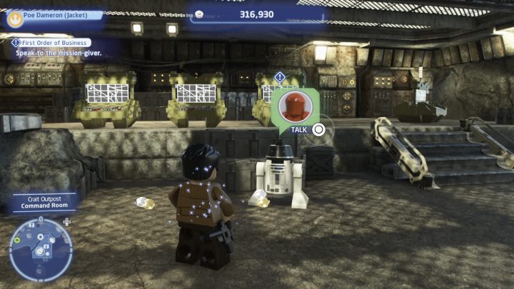 Przyjmijcie zadanie od zleceniodawcy i polećcie w przestrzeń lokalną planety Crait - LEGO Skywalker Saga: Najwyższy postęp (First Order of Business) - solucja, opis przejścia - LEGO Skywalker Saga - poradnik do gry