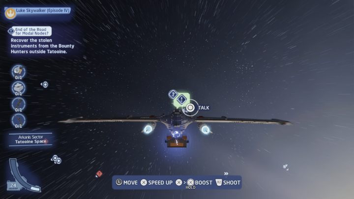 Skorzystajcie z szybkiej podróży i polećcie w przestrzeń lokalną planety Tatooine - LEGO Skywalker Saga: Koniec koncertowania (End of the Road for Modal Nodes) - solucja, opis przejścia - LEGO Skywalker Saga - poradnik do gry