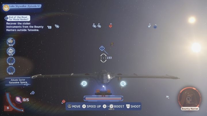 Po kolei zestrzelcie wszystkie wrogie statki - LEGO Skywalker Saga: Koniec koncertowania (End of the Road for Modal Nodes) - solucja, opis przejścia - LEGO Skywalker Saga - poradnik do gry
