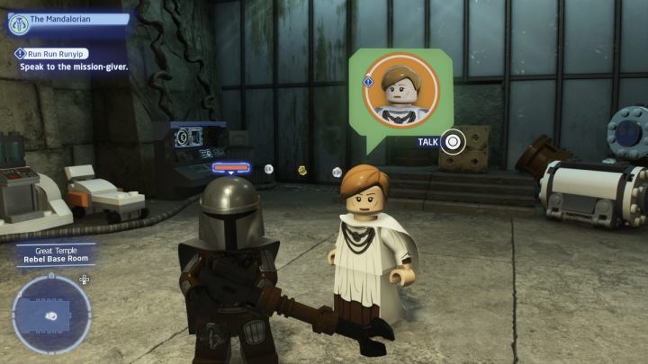 Sterując postacią Łowcy nagród porozmawiajcie ze zleceniodawcą w bazie rebeliantów - LEGO Skywalker Saga: Halucynogenna histeria (Run Run Runyip) - solucja, opis przejścia - LEGO Skywalker Saga - poradnik do gry