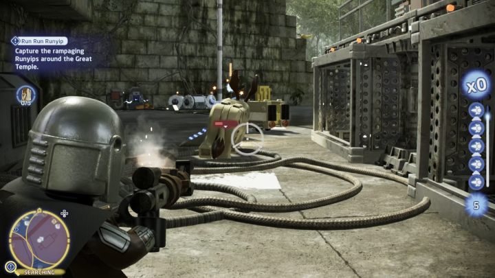 Udajcie się w 3 wyznaczone miejsca i zestrzelcie biegające zwierzęta - LEGO Skywalker Saga: Halucynogenna histeria (Run Run Runyip) - solucja, opis przejścia - LEGO Skywalker Saga - poradnik do gry