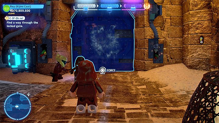 Dotrzecie do zamkniętej bramy i w podniesieniu jej pomoże Rey - LEGO Skywalker Saga: C-3PO-nie (C-3P-Oh no) - solucja, opis przejścia - LEGO Skywalker Saga - poradnik do gry