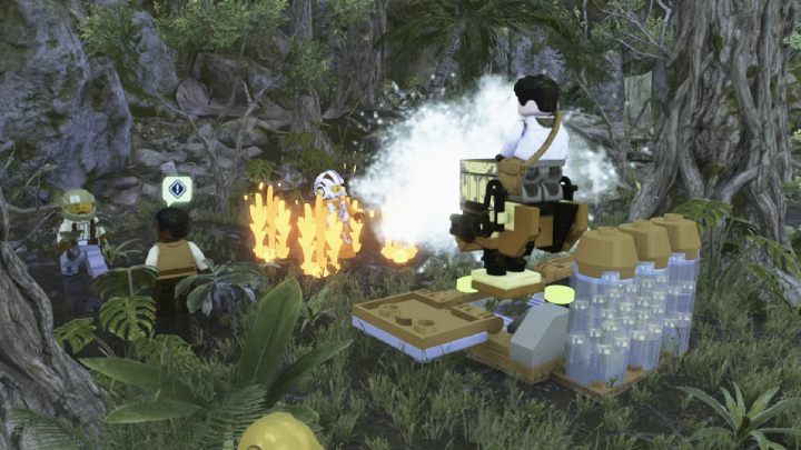 Gdy wskoczycie na klocki ze zbiornikami na wodę, uruchomi się krótki przerywnik filmowy - LEGO Skywalker Saga: Gaszenie pożarów (Putting Out Fires) - solucja, opis przejścia - LEGO Skywalker Saga - poradnik do gry