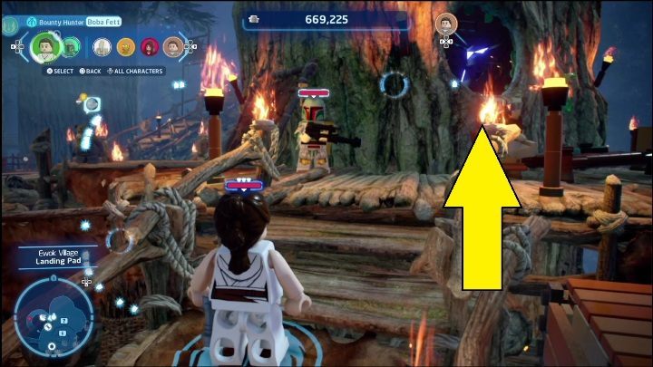 Ten klocek znajdziecie zaraz przy lądowisku - LEGO Skywalker Saga: Wioska Ewoków - lista wszystkich łamigłówek - LEGO Skywalker Saga - poradnik do gry