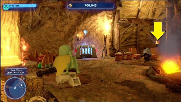 Ten klocek znajdziecie w jednym z pokojów wewnątrz drzewa - LEGO Skywalker Saga: Wioska Ewoków - lista wszystkich łamigłówek - LEGO Skywalker Saga - poradnik do gry