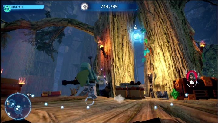 Ta znajdźka wisi w powietrzu pomiędzy dwoma drzewami - LEGO Skywalker Saga: Wioska Ewoków - lista wszystkich łamigłówek - LEGO Skywalker Saga - poradnik do gry