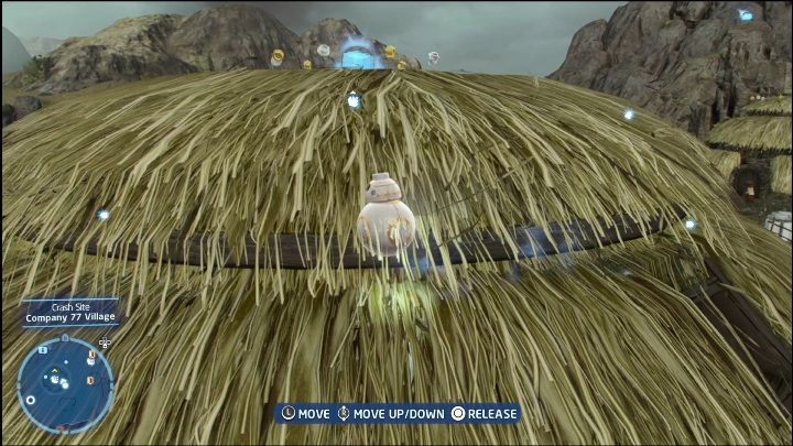 Ta znajdźka leży na dachu jednego z domków - LEGO Skywalker Saga: Miejsce katastrofy - lista wszystkich łamigłówek - LEGO Skywalker Saga - poradnik do gry