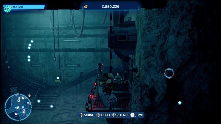 Karta z danymi leży na rurze, sporo nad powierzchnią - LEGO Skywalker Saga: Karty z danymi - lista wszystkich - LEGO Skywalker Saga - poradnik do gry