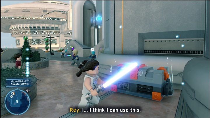 Ta znajdźka wisi pomiędzy dwoma metalowymi obiektami - LEGO Skywalker Saga: Dzielnica federalna - lista wszystkich łamigłówek - LEGO Skywalker Saga - poradnik do gry