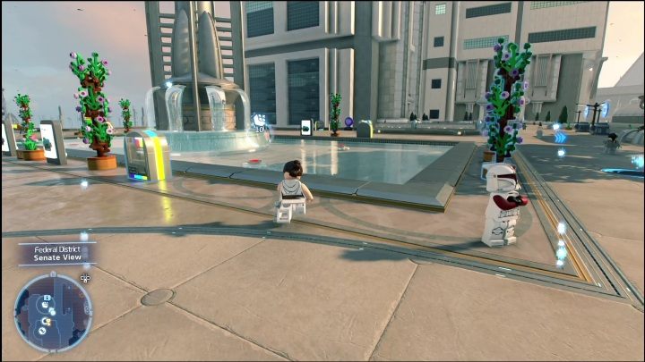 Aby dostać się do tego klocka Kyber musicie uruchomić 4 przyciski - LEGO Skywalker Saga: Dzielnica federalna - lista wszystkich łamigłówek - LEGO Skywalker Saga - poradnik do gry