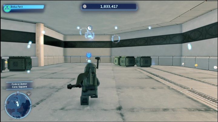 Ten klocek znajduje się pod głównym chodnikiem dzielnicy federalnej - LEGO Skywalker Saga: Dzielnica federalna - lista wszystkich łamigłówek - LEGO Skywalker Saga - poradnik do gry