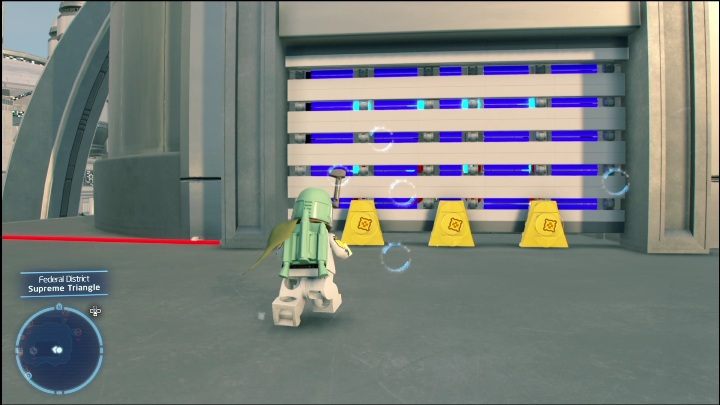 Musicie przejść wokół budynku i skorzystać z pomocy postaci z hakiem, aby wciągnąć się na górę - LEGO Skywalker Saga: Dzielnica federalna - lista wszystkich łamigłówek - LEGO Skywalker Saga - poradnik do gry