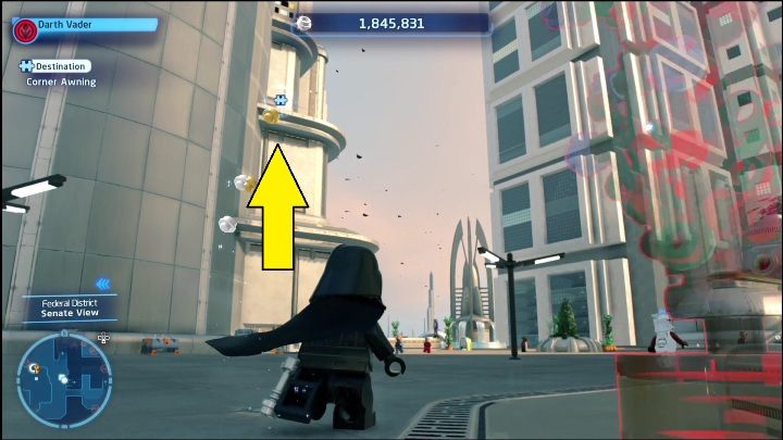 Ten klocek znajduje się na zewnętrznej części budynku - LEGO Skywalker Saga: Dzielnica federalna - lista wszystkich łamigłówek - LEGO Skywalker Saga - poradnik do gry