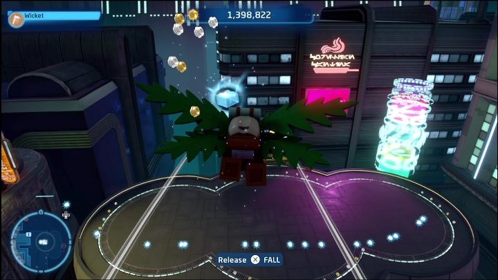 Do zdobycia tej znajdźki musicie wspiąć się na budynek, a następnie skorzystać z lotni zbieracza - LEGO Skywalker Saga: Dzielnica Uscru - lista wszystkich łamigłówek - LEGO Skywalker Saga - poradnik do gry