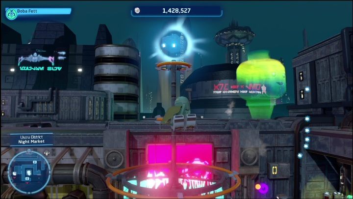 Dostanie się do tego klocka Kyber wymaga jedynie postaci z hakiem i kilku sprawnych ruchów - LEGO Skywalker Saga: Dzielnica Uscru - lista wszystkich łamigłówek - LEGO Skywalker Saga - poradnik do gry