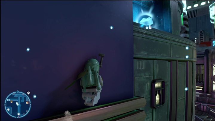 Aby dotrzeć do tej znajdźki musicie po prostu skakać po metalowych częściach na ścianach budynków - LEGO Skywalker Saga: Dzielnica Uscru - lista wszystkich łamigłówek - LEGO Skywalker Saga - poradnik do gry