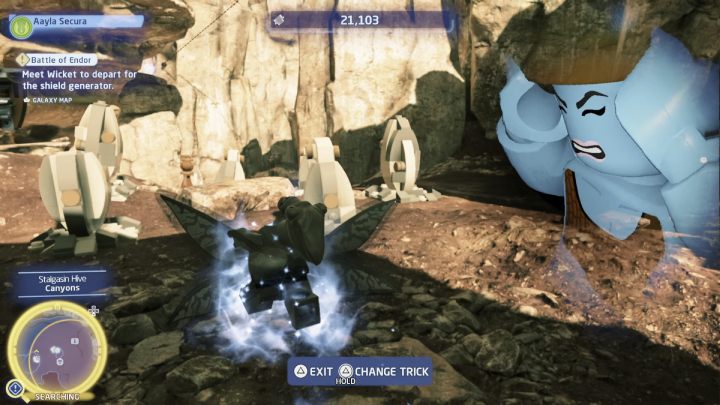 Przełączcie się na postać Jedi i użyjcie Mocy (F na PC, trójkąt na PS, Y na Xbox) na pobliskiej osobie - LEGO Skywalker Saga: Skaldowie (Rock Music) - solucja, opis przejścia - LEGO Skywalker Saga - poradnik do gry