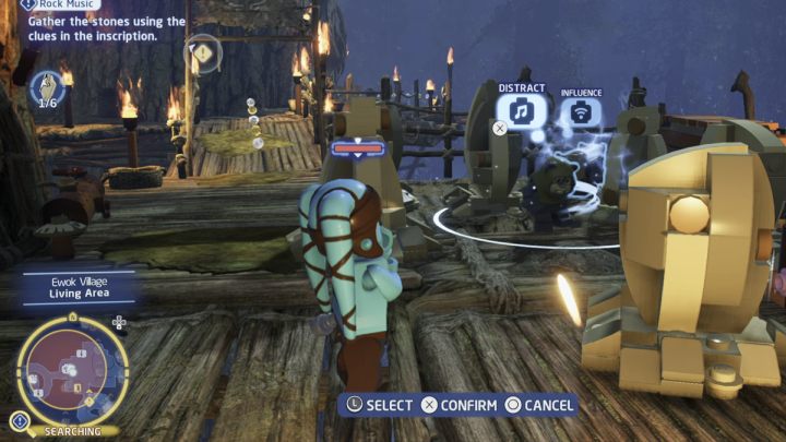 Użyjcie Mocy Jedi i zmuście ewoka do tańczenia w kręgu, aby zdobyć kolejny kamień - LEGO Skywalker Saga: Skaldowie (Rock Music) - solucja, opis przejścia - LEGO Skywalker Saga - poradnik do gry