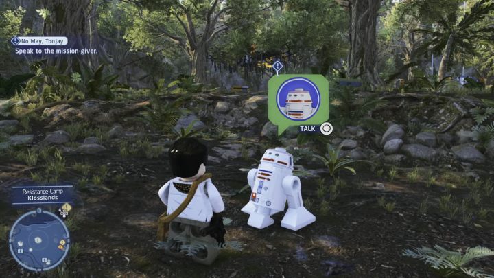 Przyjmijcie zadanie od zleceniodawcy w obozie ruchu oporu - LEGO Skywalker Saga: Nic z tego kolego (No Way Toojay) - solucja, opis przejścia - LEGO Skywalker Saga - poradnik do gry