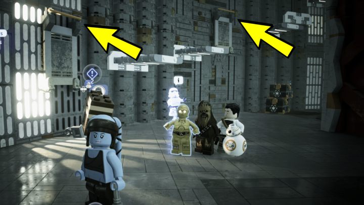 Opuszczajcie kolejne platformy, aby zleceniodawca mógł przejść dalej - LEGO Skywalker Saga: Gonki w górę (Gonkwards and Upwards) - solucja, opis przejścia - LEGO Skywalker Saga - poradnik do gry