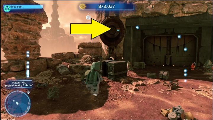 Do zdobycia tej znajdźki potrzebujecie postaci z hakiem, np - LEGO Skywalker Saga: Ul Stalgasin - lista wszystkich łamigłówek - LEGO Skywalker Saga - poradnik do gry