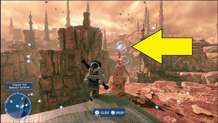 Do tego klocka musicie dolecieć korzystając z lotni zbieracza (do zdobycia w 6 i 7 epizodzie) - LEGO Skywalker Saga: Ul Stalgasin - lista wszystkich łamigłówek - LEGO Skywalker Saga - poradnik do gry