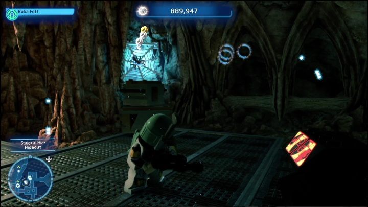 Klocek schowany jest w sieci pająka, który chowa się w jaskini - LEGO Skywalker Saga: Ul Stalgasin - lista wszystkich łamigłówek - LEGO Skywalker Saga - poradnik do gry