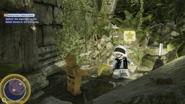 Szukaną osobę znajdziecie w lesie, na południowo zachodniej części regionu - LEGO Skywalker Saga: Dokarmianie (nie)dozwolone (Woola-mans Best Friend) - solucja, opis przejścia - LEGO Skywalker Saga - poradnik do gry