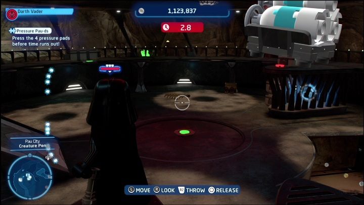 Aby dostać się do tego klocka musicie uruchomić 4 przyciski, w ciągu 15 sekund - LEGO Skywalker Saga: Miasto Pau - lista wszystkich łamigłówek - LEGO Skywalker Saga - poradnik do gry